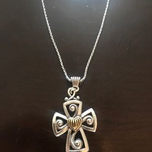 Brighton cross with heart necklace